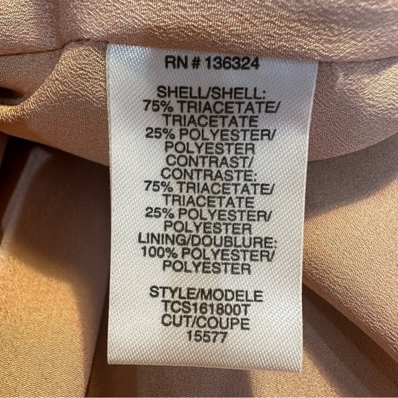 Halston Heritage Slip Gown Almond Pink Draped Deep V Open Back Black Tie Wedding - Picture 9 of 10